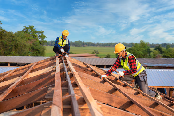 Home renovation team working